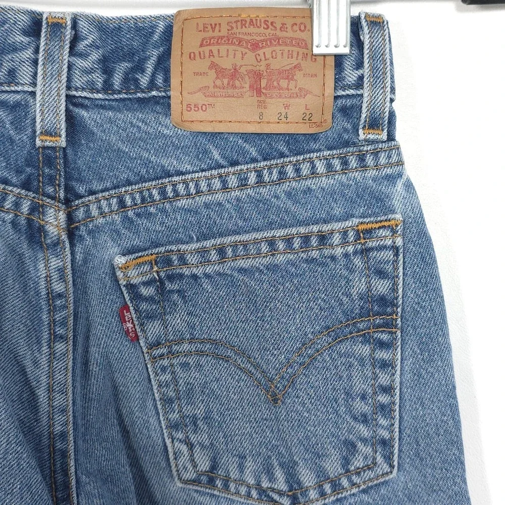 LEVI'S 550 Kids Unisex 8 Relaxed Fit Tapered Blue 100% Cotton VINTAGE 4577A